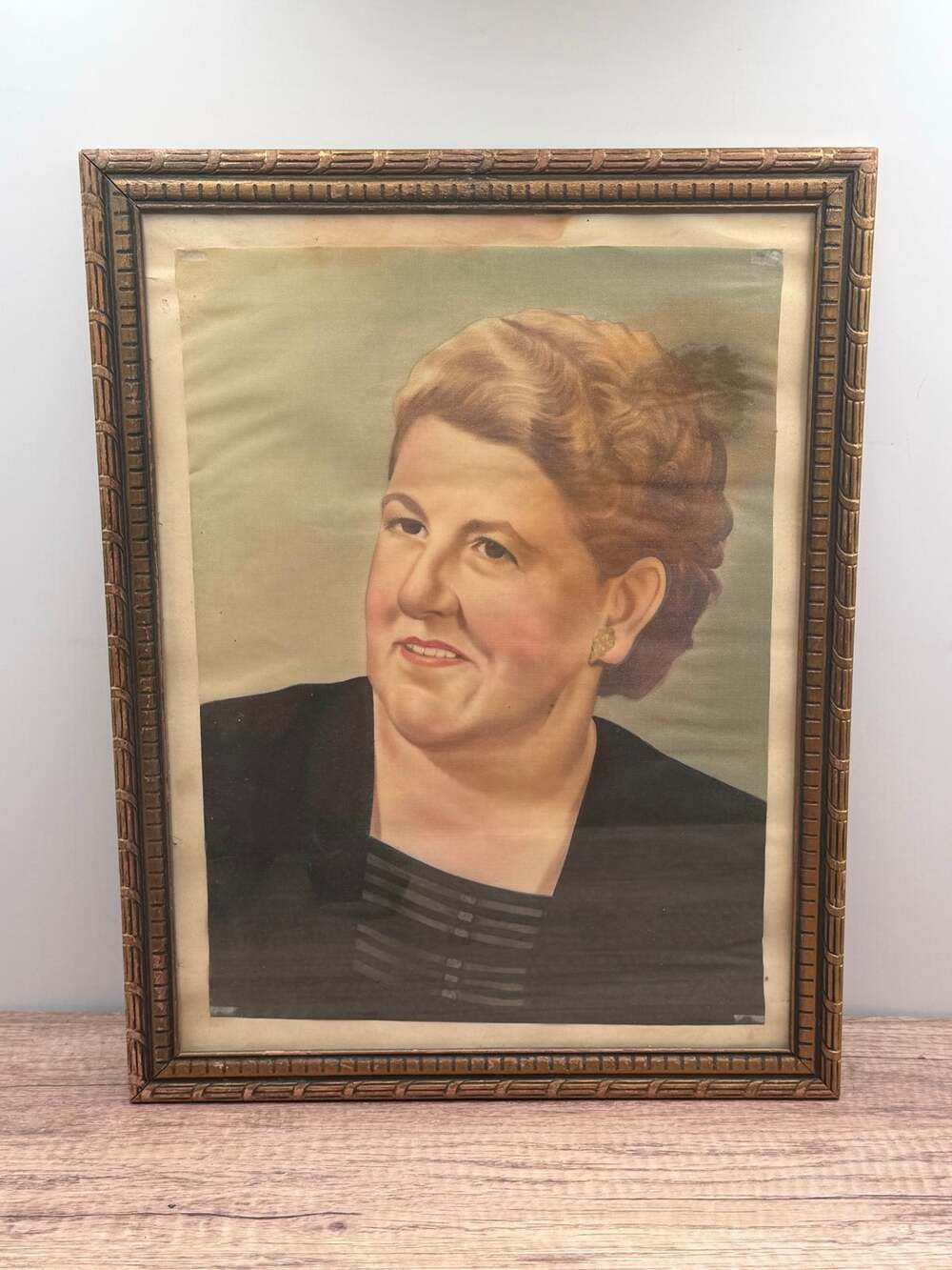 Vintage Mid-Century Framed Woman’s Portrait Print - (#540) by Lambert Product